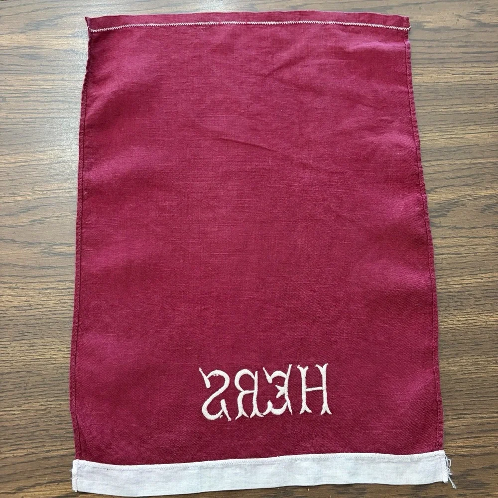 Vintage Burgundy Linen 